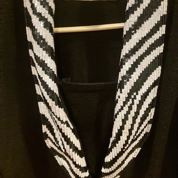 Vintage Jennifer Roberts Knit Black Sequin Jacket - Picture 6 of 11